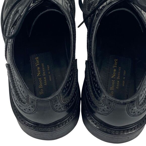 To Boot New York Adam Derrick Black Leather Brogue Cap Toe Oxfords Shoes Mens 9 - Picture 9 of 11